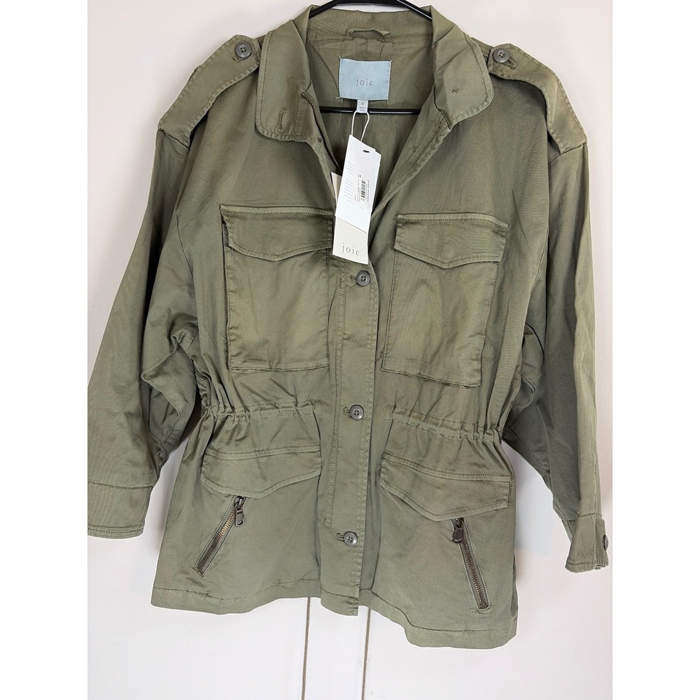 Joie Jenita Fatigue Green Military Utility Field Jacket Size M New 19-0-005388